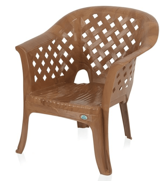 Nilkamal SOLOCANE Plastic Mid Back with Arm Chair | Chairs for Home| Dining Room| Bedroom| Kitchen| Living Room| Office - Outdoor - Garden | Dust Free |100% Polypropylene Stackable Chairs (Pear Wood) - Image 2